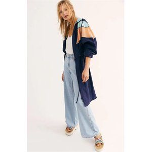Free People Color Block Windbreaker Jacket